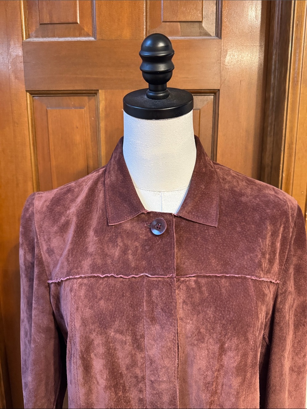 Anonymous by John Carlisle Women's Suede Long Coat in Dusty Rose Size L - Picture 9 of 9